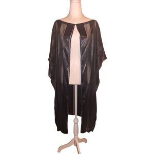 Black Sheer Long Kimino Duster‎ Tunic One Size Dark Romantic Whimsygoth Witchy